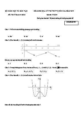 Đề minh họa kì thi THPT Quốc gia môn Toán năm 2019 - Mã đề 001 (Có đáp án)